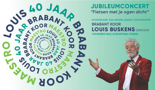 Affiche voor het Jubileumconcert van het Brabant Koor Maestro, ter gelegenheid van het 40-jarig bestaan.